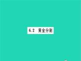 2022九年级数学下册第6章图形的相似6.2黄金分割习题课件新版苏科版