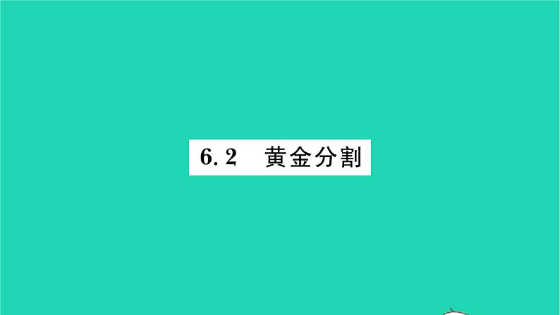 2022九年级数学下册第6章图形的相似6.2黄金分割习题课件新版苏科版01