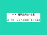 2022九年级数学下册第6章图形的相似6.5相似三角形的性质第1课时相似三角形周长面积的性质习题课件新版苏科版