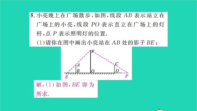 2022九年级数学下册第6章图形的相似6.7用相似三角形解决问题第2课时中心投影习题课件新版苏科版07