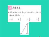 2022九年級數(shù)學下冊第7章銳角三角函數(shù)7.2正弦余弦第1課時正弦余弦1習題課件新版蘇科版