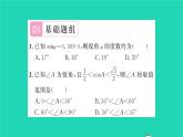 2022九年级数学下册第7章锐角三角函数7.4由三角函数值求锐角习题课件新版苏科版