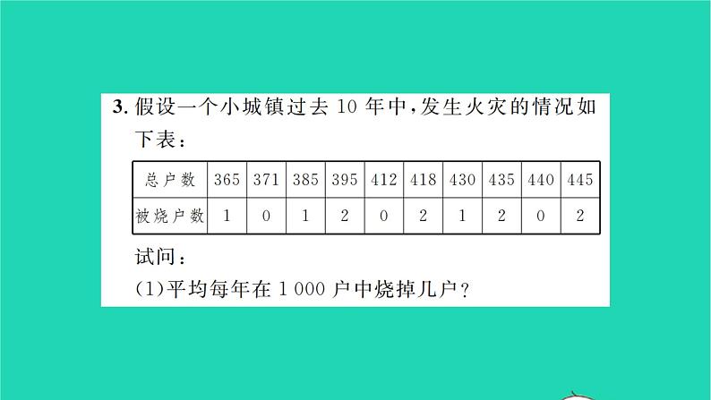 2022九年级数学下册第8章统计和概率的简单应用8.6收揉少保险费才合理习题课件新版苏科版04