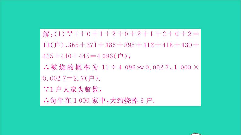 2022九年级数学下册第8章统计和概率的简单应用8.6收揉少保险费才合理习题课件新版苏科版05