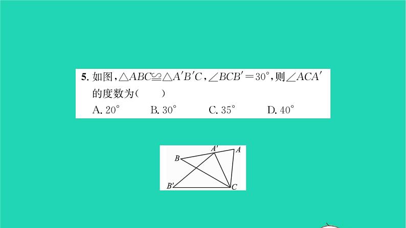 2022七年级数学下册第10章轴对称平移与旋转10.5图形的全等习题课件新版华东师大版05