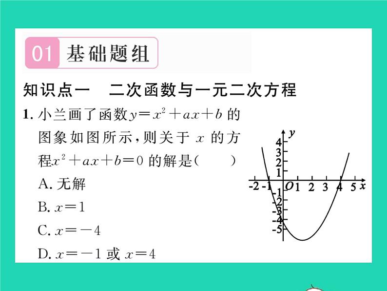 2022九年级数学下册第26章二次函数26.3实践与探索第3课时二次函数与一元二次方程不等式的关系习题课件新版华东师大版第2页