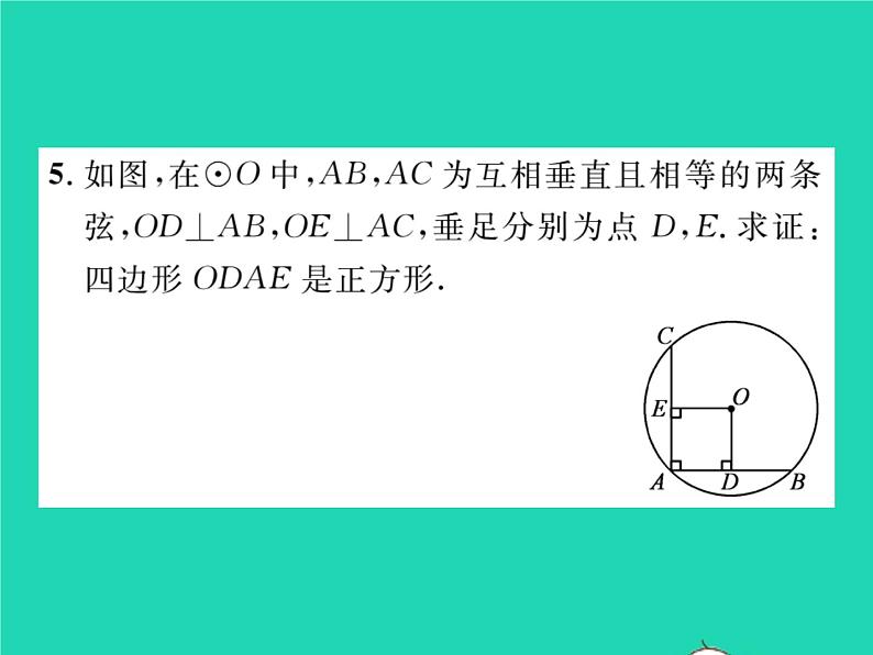 2022九年级数学下册第27章圆27.1圆的认识27.1.2圆的对称性第2课时垂径定理习题课件新版华东师大版06