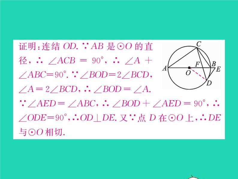 2022九年级数学下册第27章圆方法专题6证明切线的常用方法习题课件新版华东师大版03