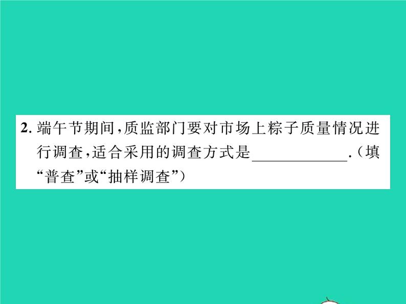 2022九年级数学下册第28章样本与总体28.1抽样调查的意义28.1.1普查和抽样调查习题课件新版华东师大版03