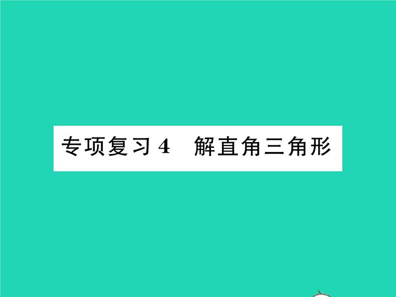 2022九年级数学下册专项复习4解直角三角形习题课件新版华东师大版01