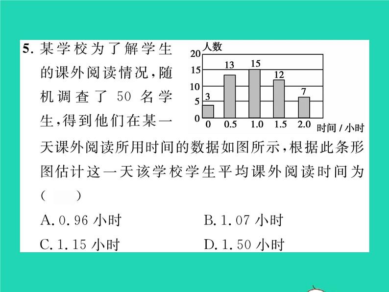 2022八年级数学下册第20章数据的整理与初步处理20.1平均数20.1.3加权平均数习题课件新版华东师大版06