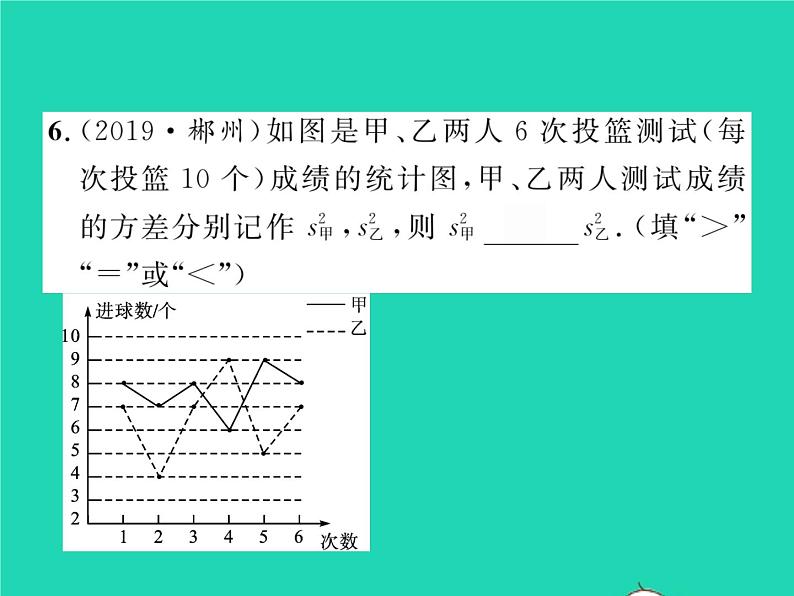 2022八年级数学下册第20章数据的整理与初步处理20.3数据的离散程度习题课件新版华东师大版05