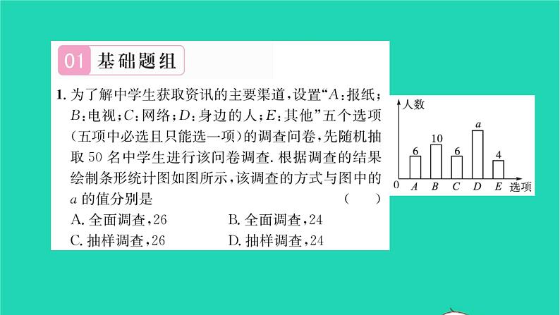 2022八年级数学下册第7章数据的收集整理描述7.1普查与抽样调查第2课时普查与抽样调查2习题课件新版苏科版02