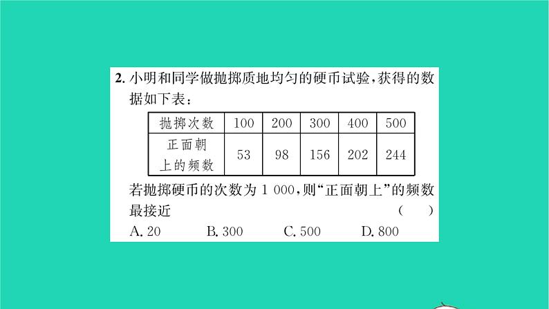 2022八年级数学下册第8章认识概率8.3频率与概率第2课时频率与概率2习题课件新版苏科版03