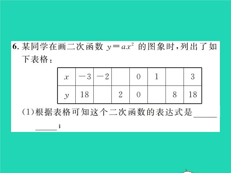 2022九年级数学下册第二章二次函数2.2二次函数的图象与性质第2课时二次函数y=ax2和y=ax2 c的图象与性质习题课件新版北师大版第5页