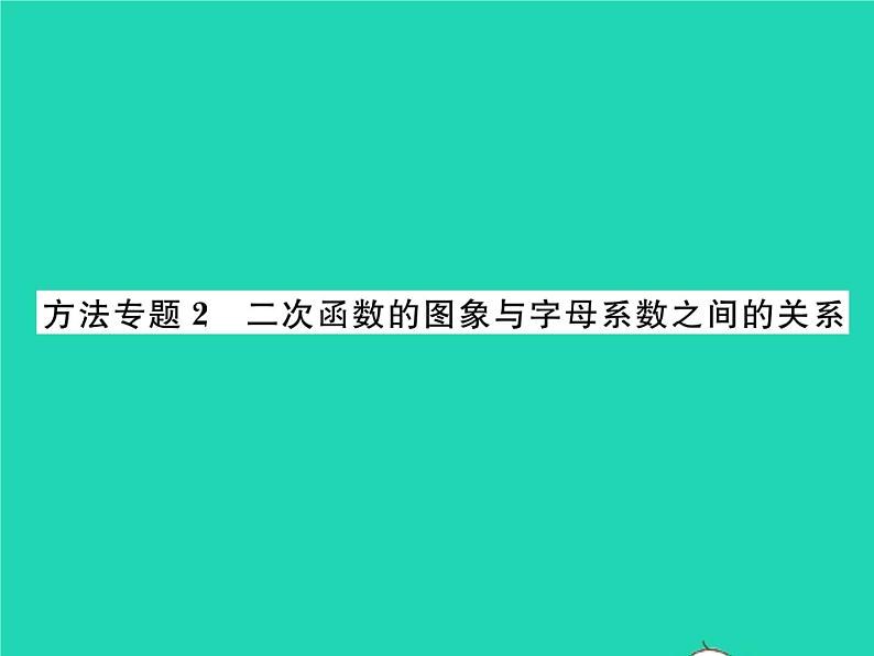 2022九年级数学下册第二章二次函数方法专题2二次函数的图象与字母系数之间的关系习题课件新版北师大版01