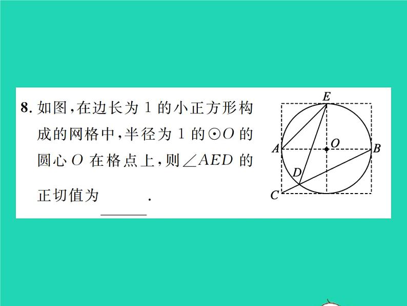 2022九年级数学下册第三章圆3.4圆周角和圆心角的关系第1课时圆周角定理及其推论习题课件新版北师大版07