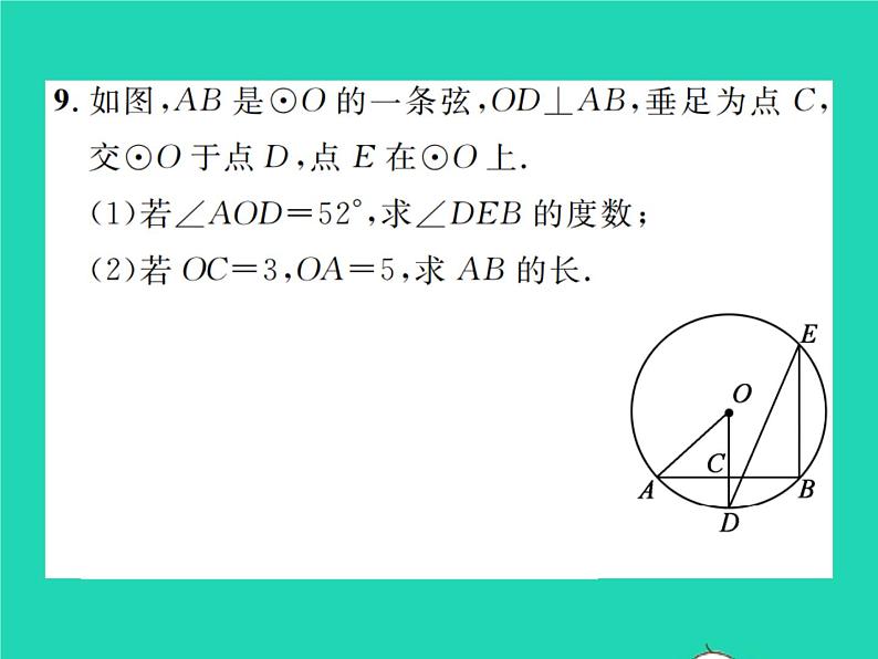 2022九年级数学下册第三章圆3.4圆周角和圆心角的关系第1课时圆周角定理及其推论习题课件新版北师大版08