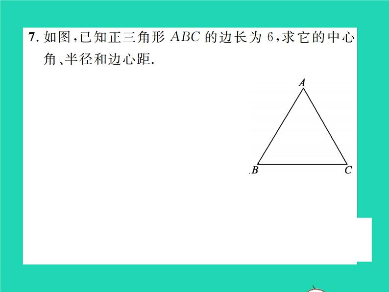 2022九年级数学下册第三章圆3.8圆内接正多边形习题课件新版北师大版06