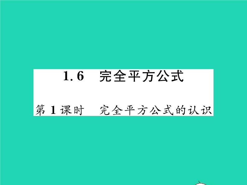 2022七年级数学下册第一章整式的乘除6完全平方公式第1课时完全平方公式的认识习题课件新版北师大版01