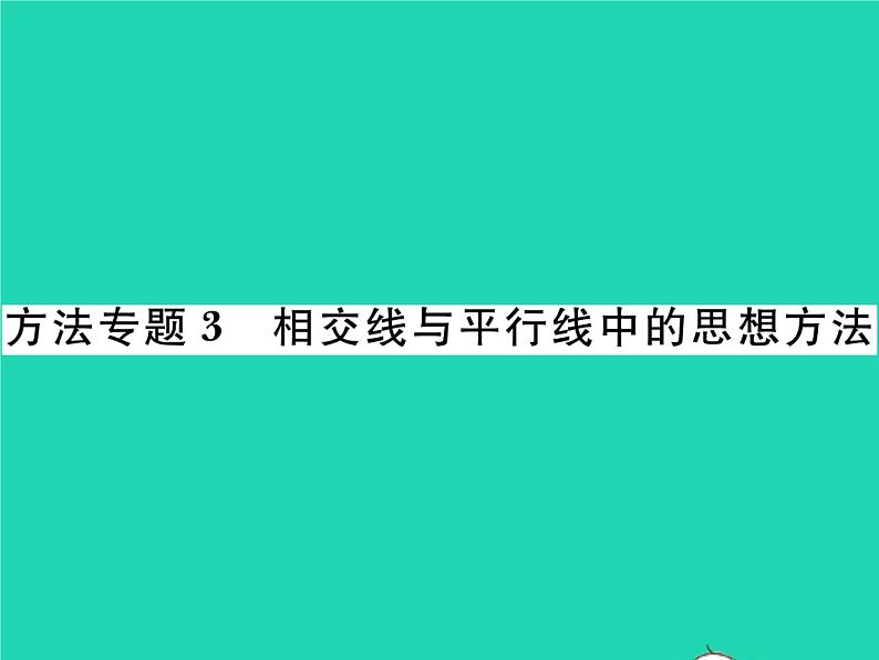 2022七年级数学下册第二章相交线与平行线方法专题3相交线与平行线中的思想方法习题课件新版北师大版第1页