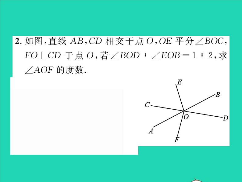 2022七年级数学下册第二章相交线与平行线方法专题3相交线与平行线中的思想方法习题课件新版北师大版第3页