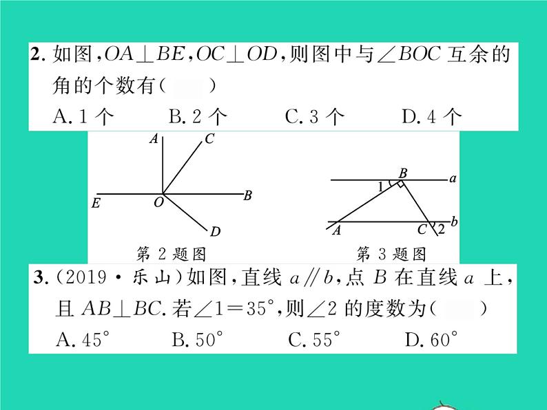 2022七年级数学下册第二章相交线与平行线章末复习与小结习题课件新版北师大版第7页