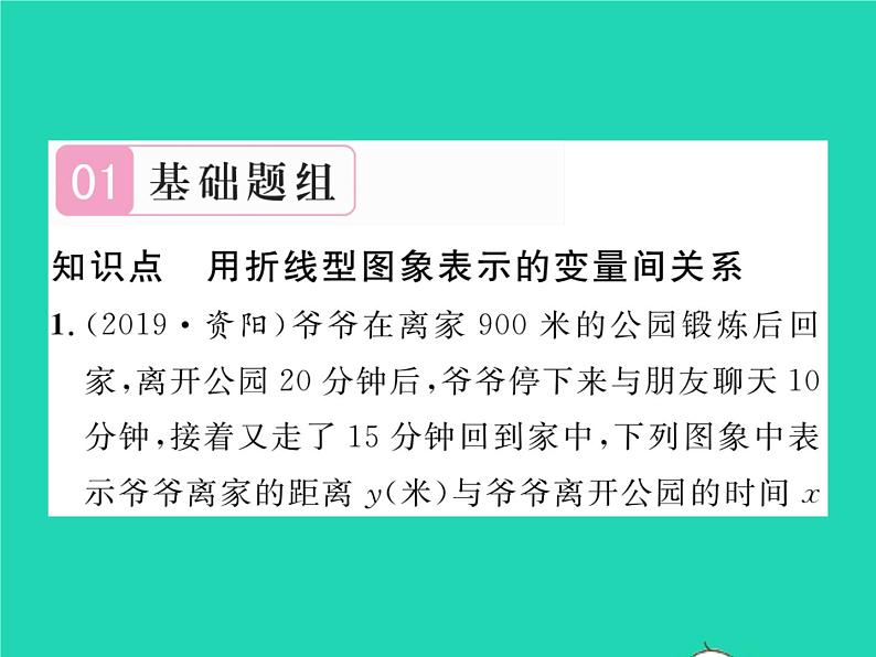 2022七年级数学下册第三章变量之间的关系3用图象表示的变量间关系第2课时折线型图象习题课件新版北师大版02