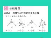 2022七年级数学下册第四章三角形3探索三角形全等的条件第3课时利用SAS判定三角形全等习题课件新版北师大版