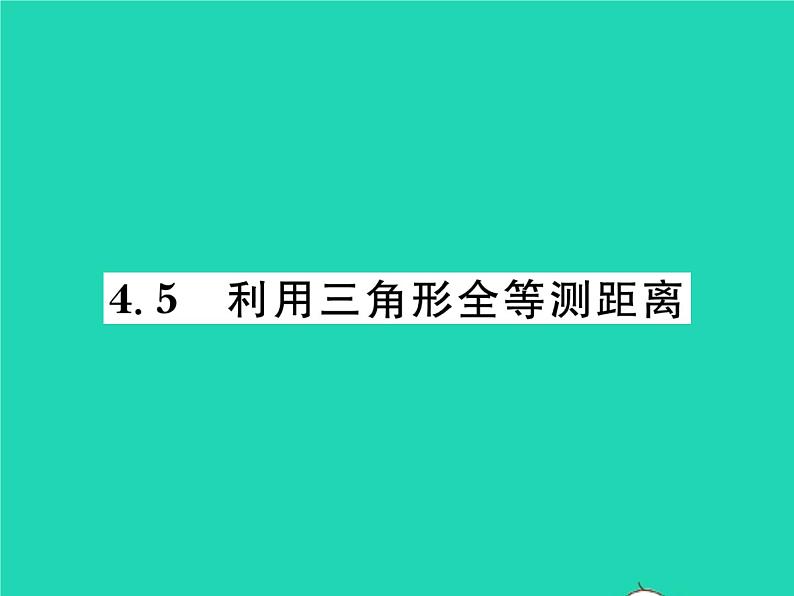 2022七年级数学下册第四章三角形5利用三角形全等测距离习题课件新版北师大版第1页