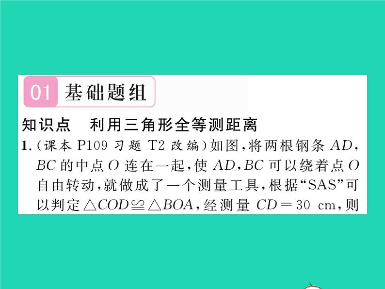 2022七年级数学下册第四章三角形5利用三角形全等测距离习题课件新版北师大版第2页