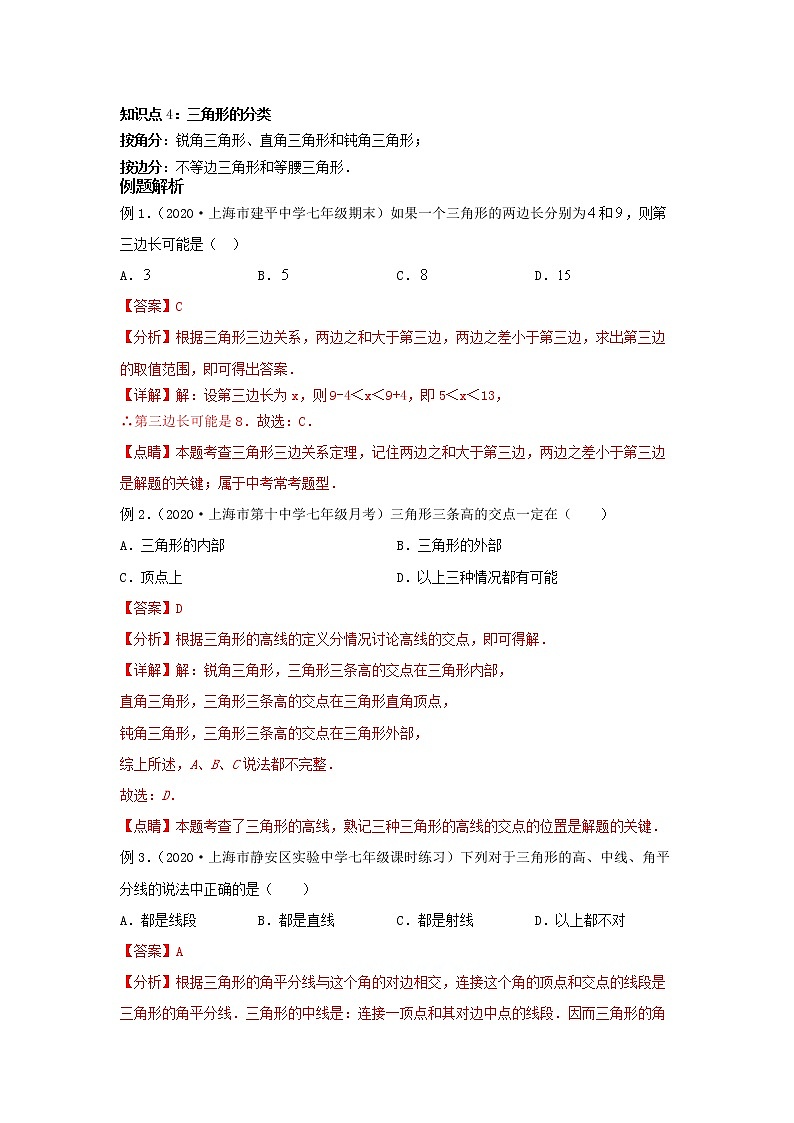 第9讲 三角形的概念、性质及内角和（讲义）解析版第2页