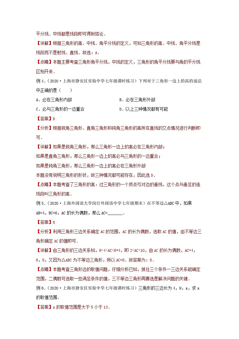 第9讲 三角形的概念、性质及内角和（讲义）解析版第3页