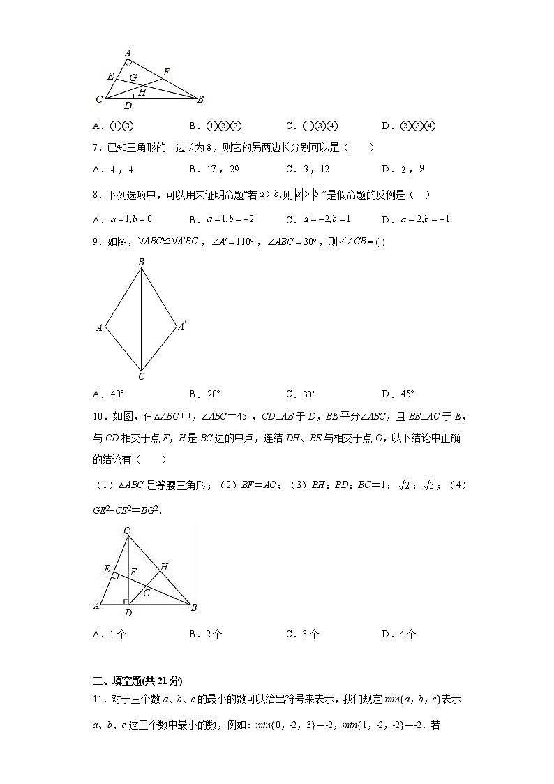 八年级数学期末模拟卷二（原卷版）- 2022-2023学年八年级数学上册专题训练（浙教版）  第2页