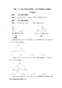 专题1.47 全等三角形几何模型-一线三等角模型（基础篇）（专项练习）-2022-2023学年八年级数学上册基础知识专项讲练（浙教版）