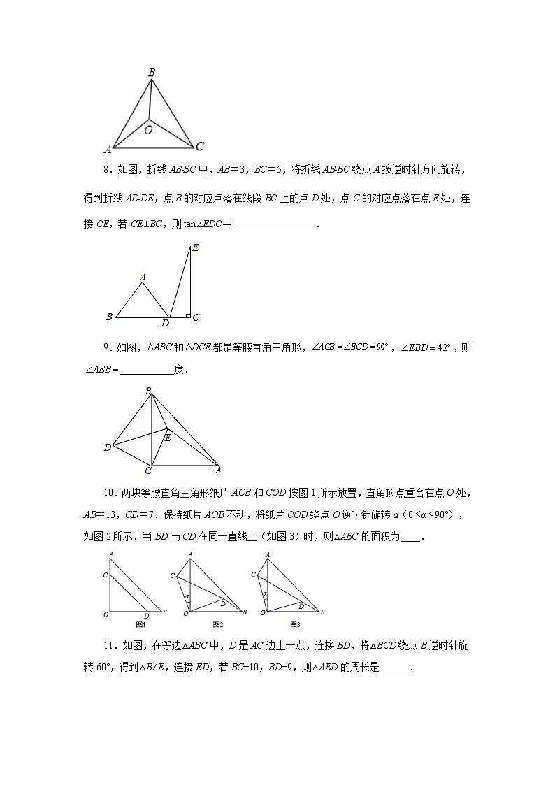 专题1.53 全等三角形几何模型-旋转模型（专项练习）-2022-2023学年八年级数学上册基础知识专项讲练（浙教版）03