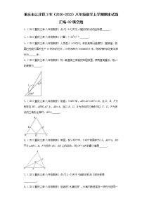 重庆市江津区3年（2020-2022）八年级数学上学期期末试题汇编-02填空题