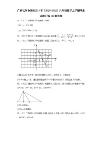 广西钦州市浦北县3年（2020-2022）八年级数学上学期期末试题汇编-03解答题-