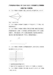 广西梧州市岑溪市3年（2020-2022）八年级数学上学期期末试题汇编-03解答题