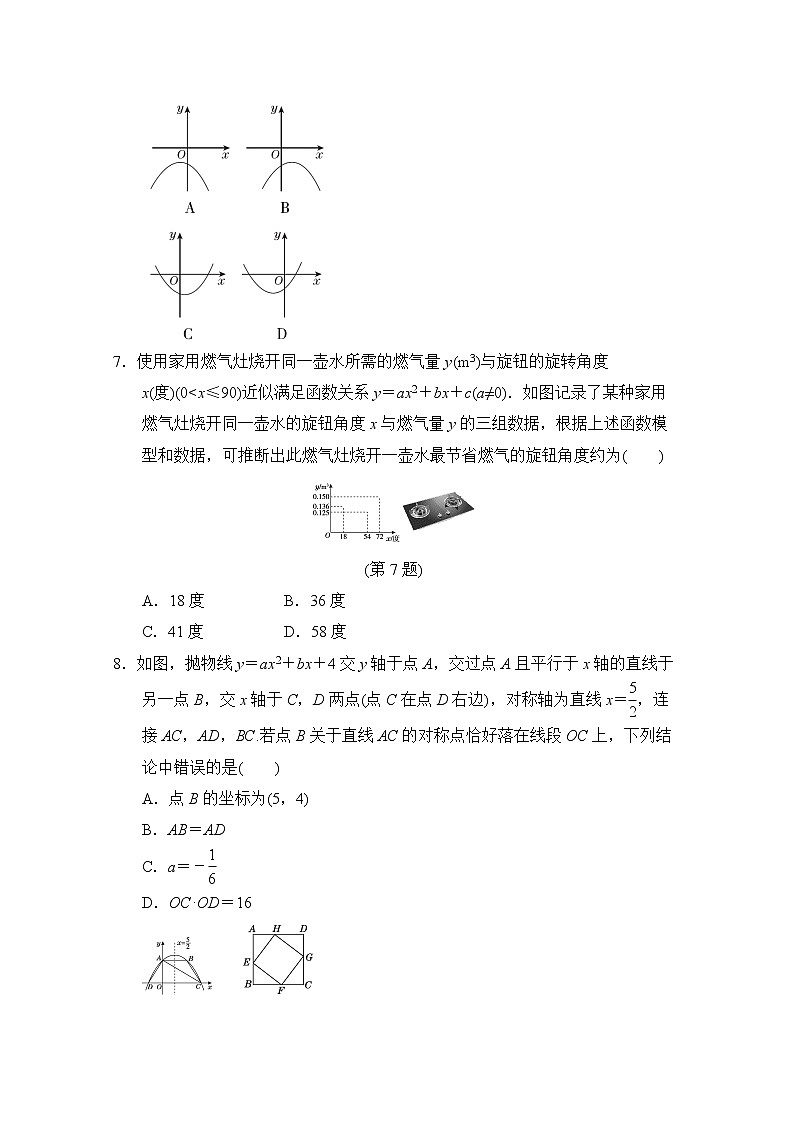 第二章 二次函数  单元测试卷 2022-2023学年 北师大版数学九年级下册(含答案)02