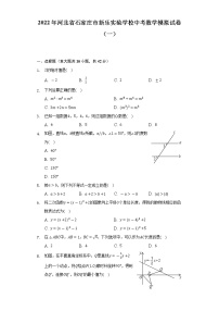 2022年河北省石家庄市新乐实验学校中考数学模拟试卷（一）（含解析）