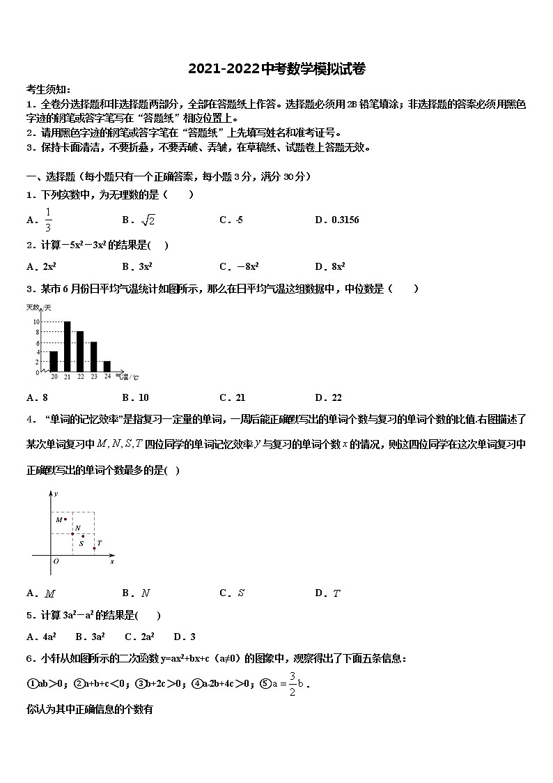 江苏省江都区国际校2021-2022学年中考数学模拟试题含解析第1页