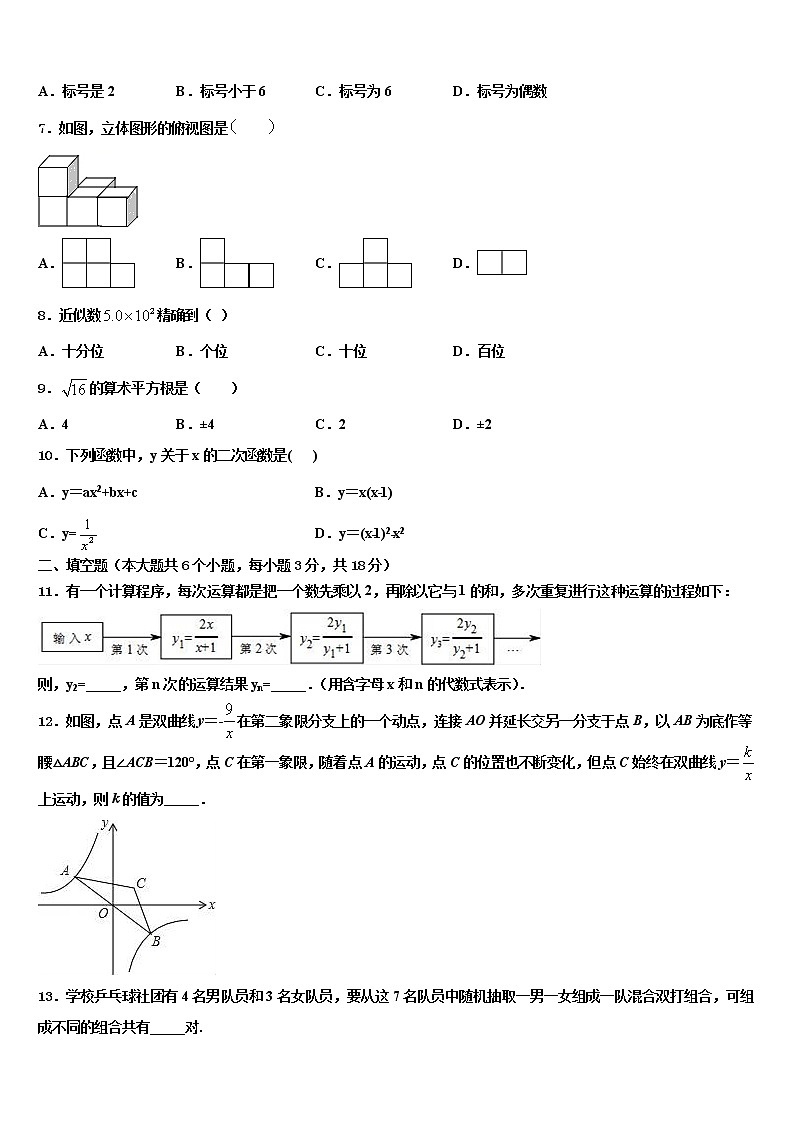 江苏省洪泽区金湖县重点中学2021-2022学年中考试题猜想数学试卷含解析第2页