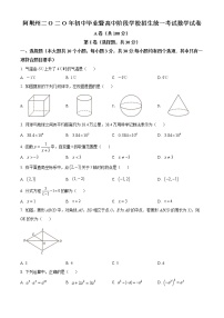 精品解析：四川省阿坝州2020年中考数学试题（原卷版）