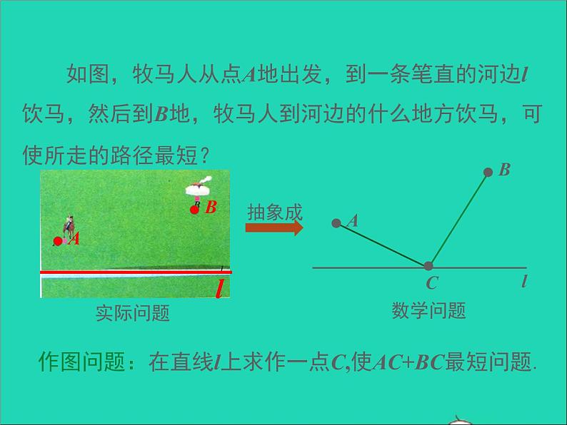 人教版八年级数学上册第十三章轴对称13.4课题学习最短路径问题同步课件第6页