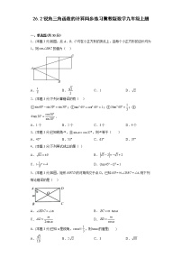 初中数学冀教版九年级上册26.2 锐角三角函数的计算巩固练习