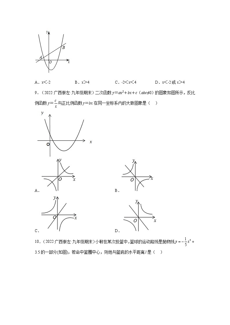广西崇左市3年（2020-2022）九年级数学上学期期末试题汇编 2选择题第3页