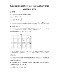 黑龙江哈尔滨市香坊区3年（2020-2022）八年级上学期期末试题汇编 3解答题