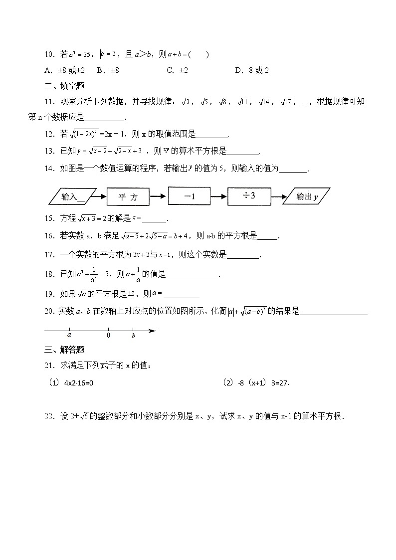 专题2.2 平方根（巩固篇）（专项练习）02