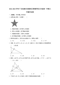 广东省惠州市惠阳区黄埔学校2022-2023学年九年级上学期入学数学试卷（含答案）